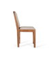 Lot de 2 Chaises en Bois d'Acacia et Tissu Beige - Chaises de Salle à Manger avec Assise en Tissu, Structure en Bois Massif Naturel